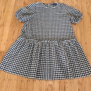 Zara Puff Sleeve Gingham Mini Dress - Size M